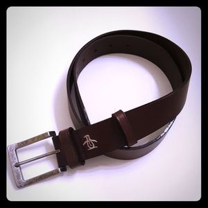Penguin full grain cowhide brown belt mens 36 NEW